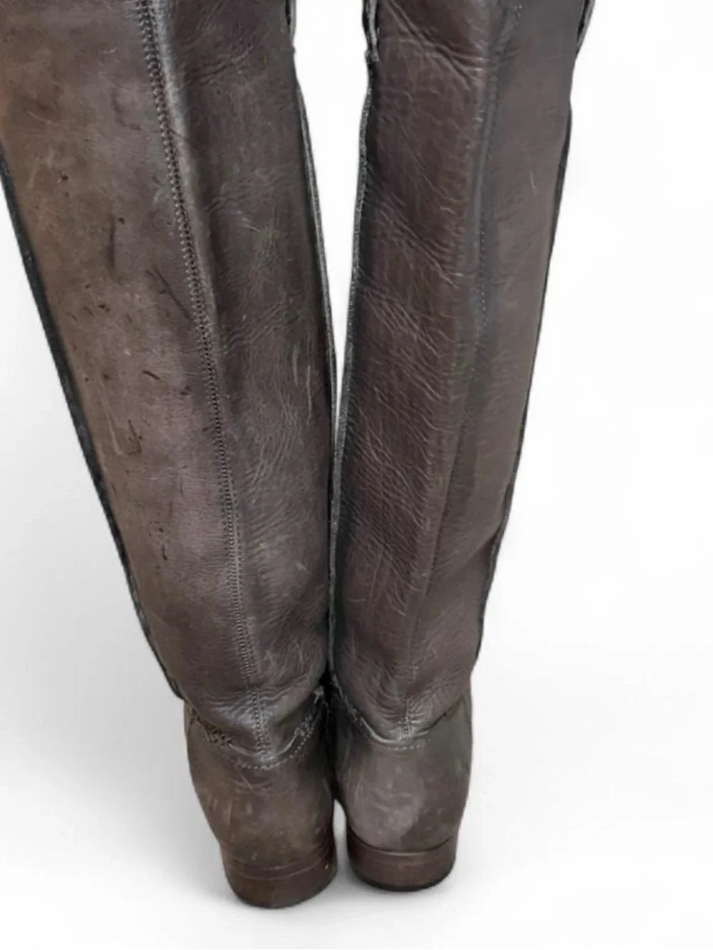 Frye‎ Cara Tall Riding Boots Gray Leather Size 9.5
